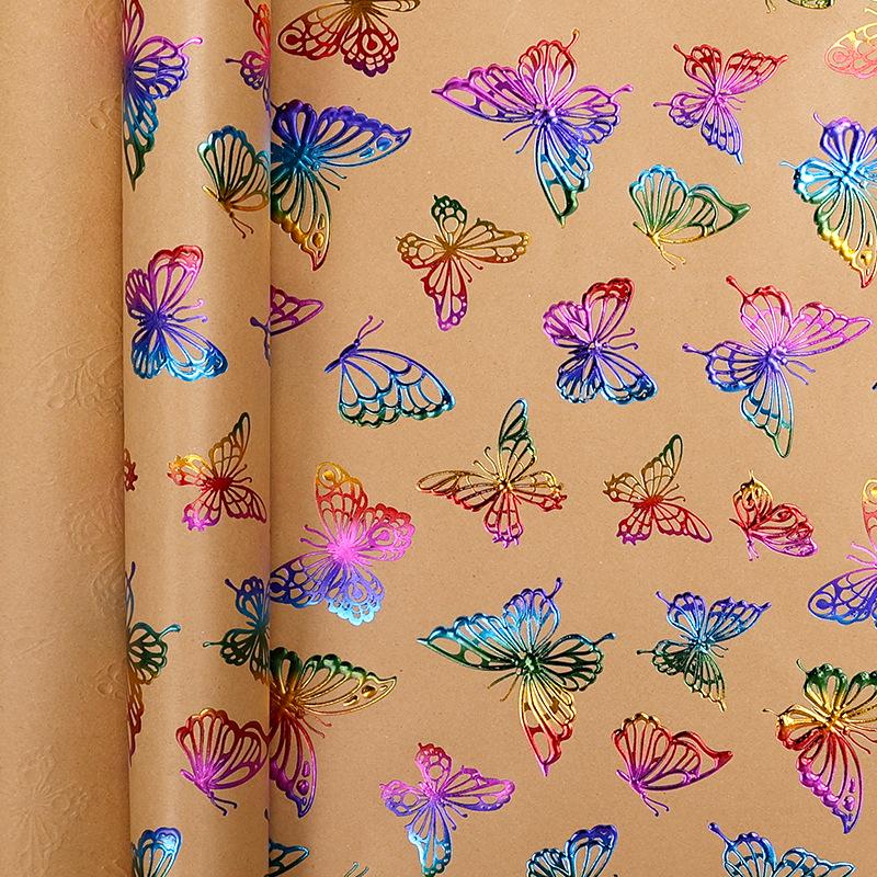 Papel de Presente Kraft Embossado de Luxo para Aniversários e Dia dos Namorados