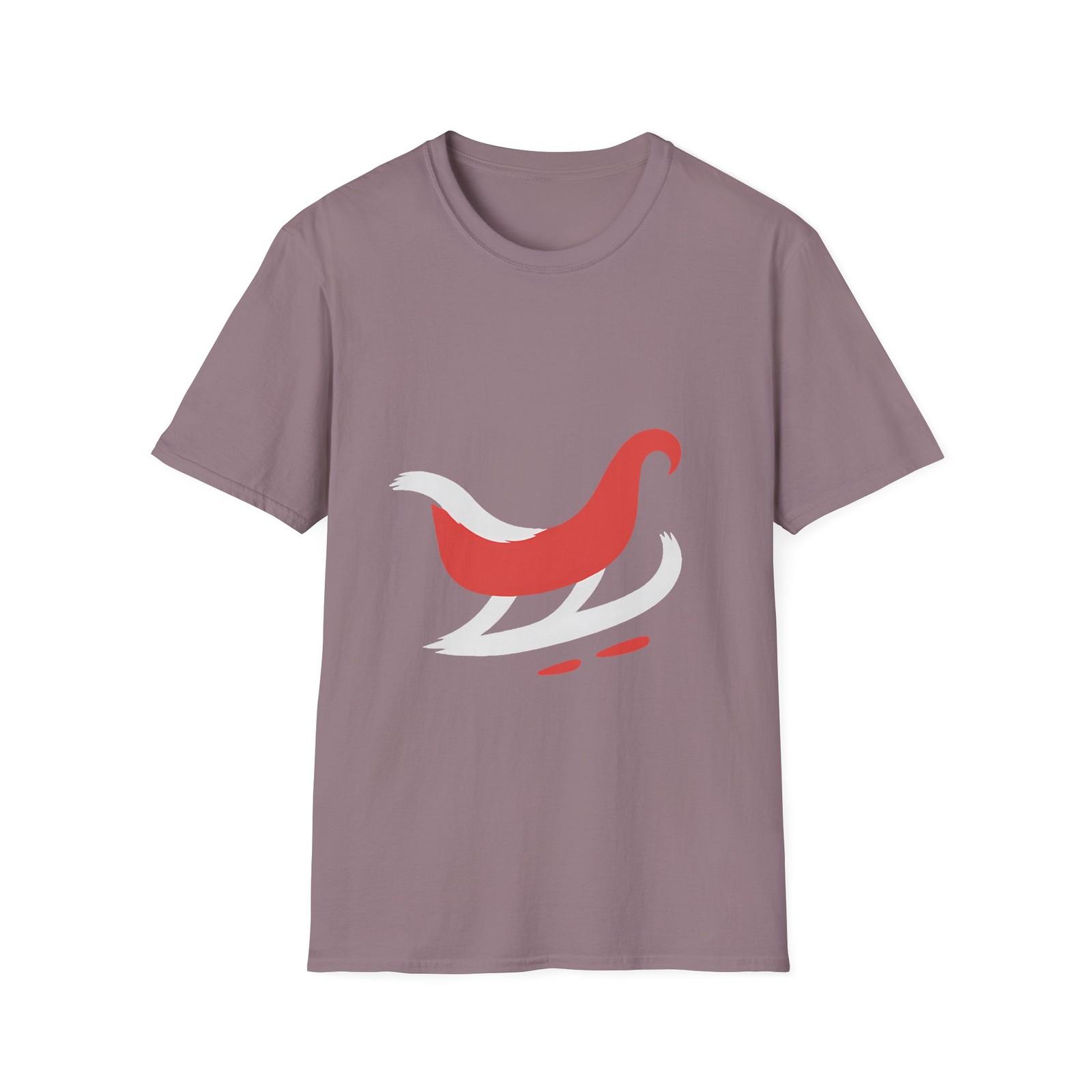 Unisex Softstyle T-Shirt Mens Womens Tees Top Minimalist Sleigh Holiday Motion Christmas 3XL