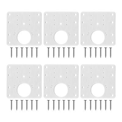 6 Sets Reparatursatz für Schrankscharniere, Scharnierreparaturplatte, Edelstahlplatte, Küchenschranktür, Schließfachtüren, Scharnierersatz