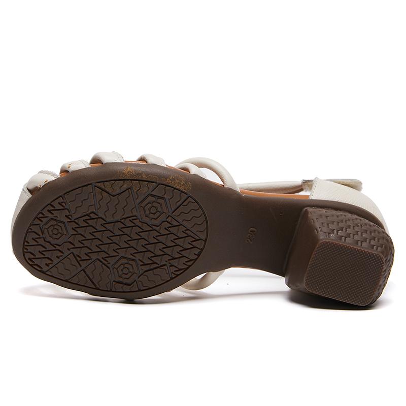 Fashion GKTINOO Women Sandals 2024 New Summer Retro Women Shoes Genuine Leather Buckle Strap Casual High Heels Handmade Ladies Sandals
