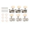 Big Square Head Guitar Machine Heads Silver Folk Instrument Tuning Pegs  For Acoustic Guitar