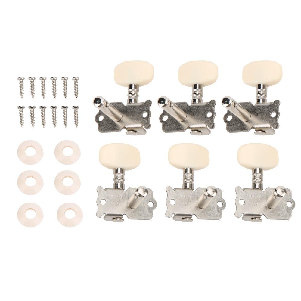 Big Square Head Guitar Machine Heads Silver Folk Instrument Tuning Pegs  For Acoustic Guitar