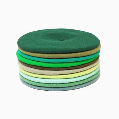 New Round French Beret Wool Pumpkin Hats For Women Ladies Female Winter Thick Warm Artist Caps Green Ins Trend