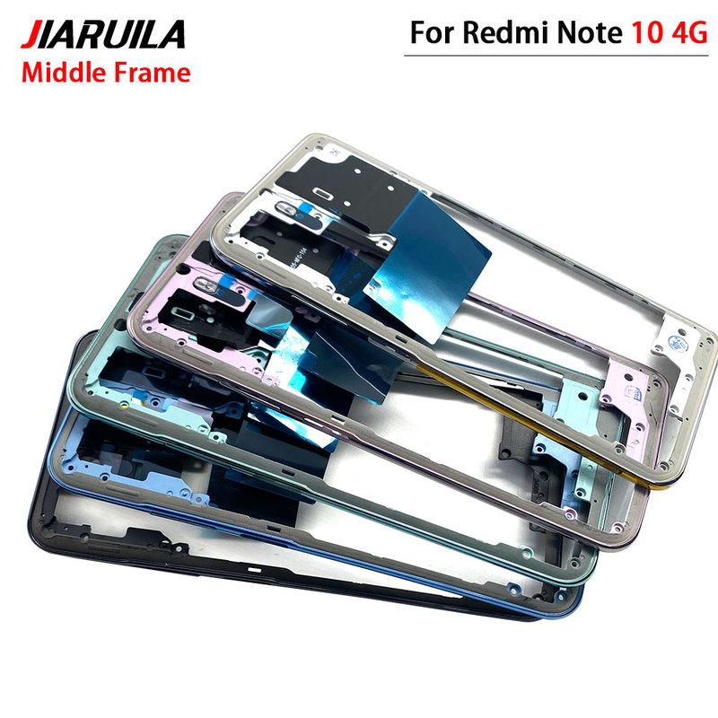 Tested For Xiaomi Redmi Note 10S 10 4G 5G Housing Middle Frame Case Middle Frame Bezel Plate Replacement Parts With Side Key
