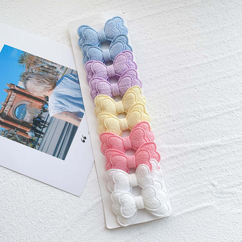 

Набор цветных заколок для волос для девочек, 10 шт./упак., двухслойные бантики, заколки для челки, маленькие милые заколки, головные уборы, аксессуары для волос