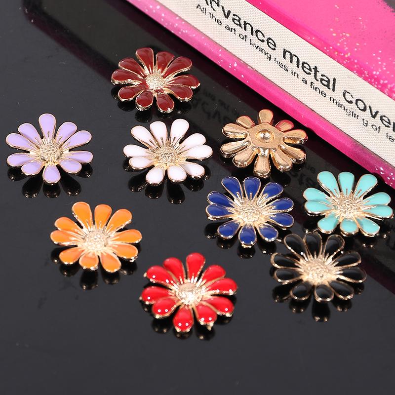 Engood 100Pcs Daisy Rhinestone Vintage Sewing Trim & Embellishments Craft Buttons Hair Buckles Wedding Button DIY Accessories