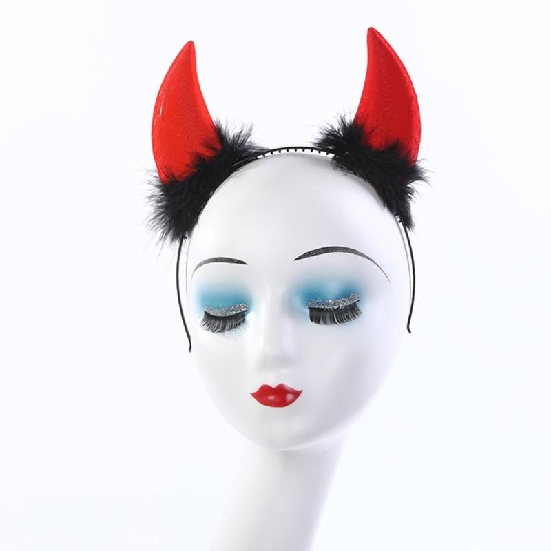 Unisex Halloween Angel Aureole Devil Horn Shape Hairband Movie Cosplay Devil Hairband Goth Cosplay Costume Headpiece