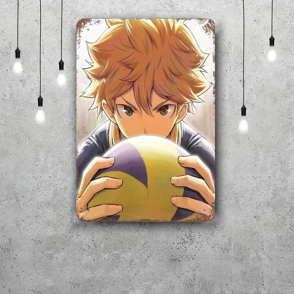 Haikyu Hinata Animation Vintage Metal Tin Signs Posters Decor Retro Metal Plaque Wall Art Decor for Garage Bar