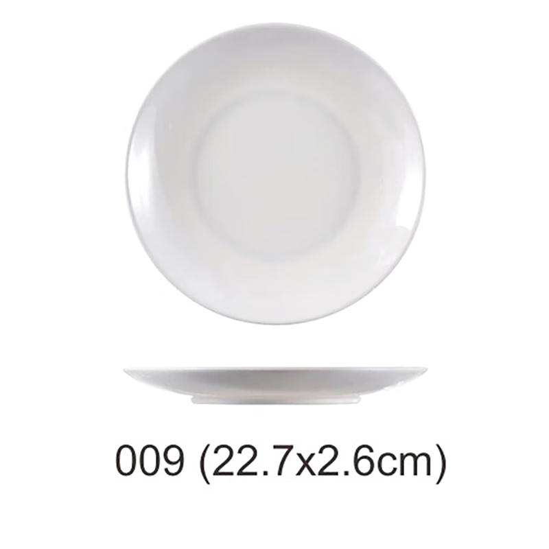 White Melamine Round Flat Plate, 6-inch, Set of 5