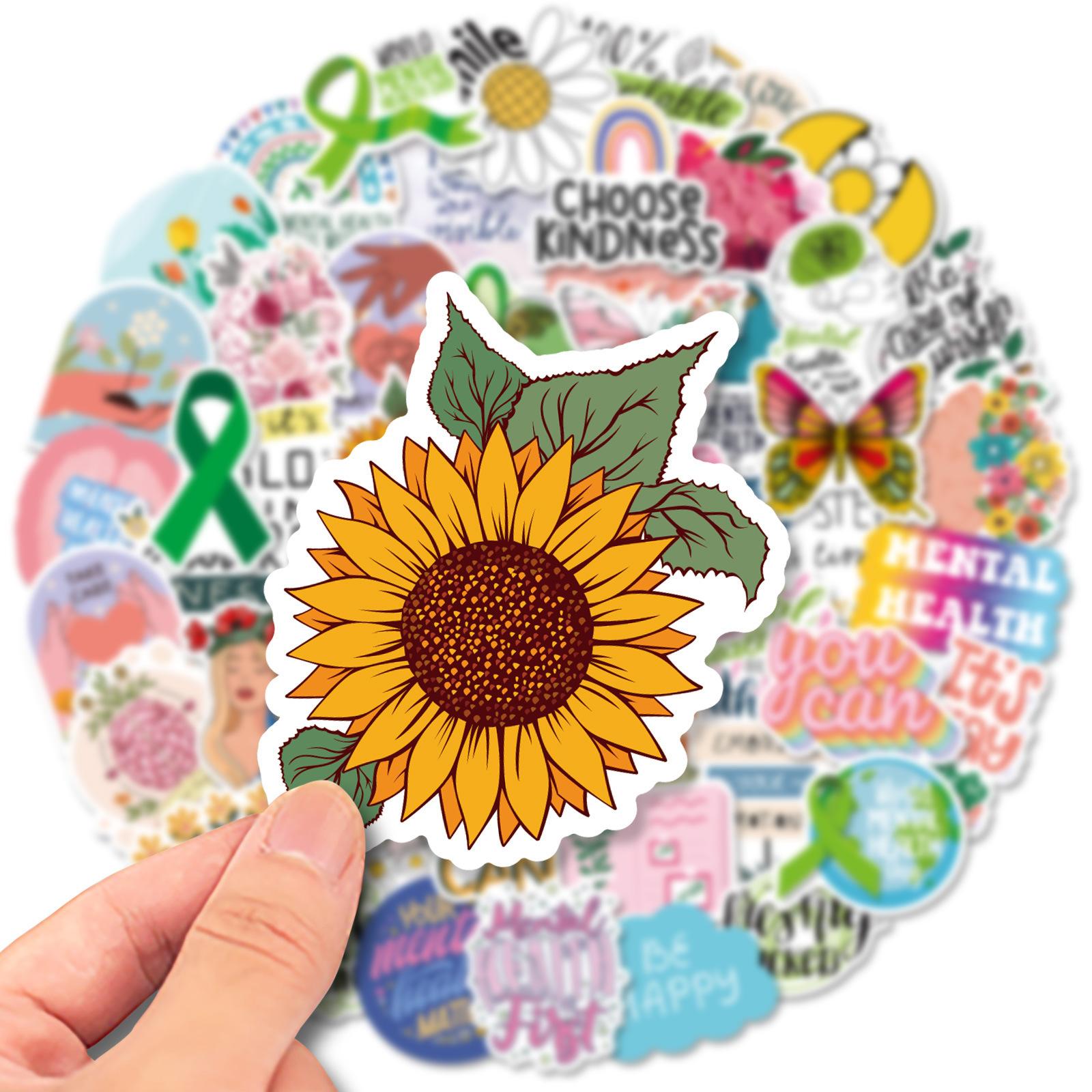 

50 Mental Health Stickers Knowledge Education Stickers Luggage Guitar Laptop Helmet Refrigerator Stickers