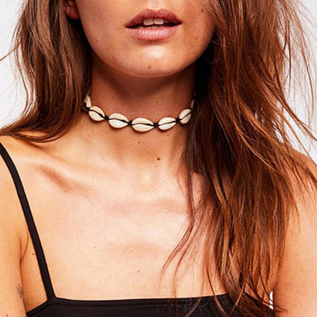 Frauen böhmische Muschel String Halsband Kragen Kette Strand Halskette Schmuck Geschenk Frauen böhmische Muschel String Halsband Kragen Kette Strand Halskette Schmuck Geschenk