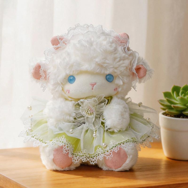 Sheep Plush Toy With Flower Pattern For Kids Gift Soft Cotton Stuffed Animal For Children