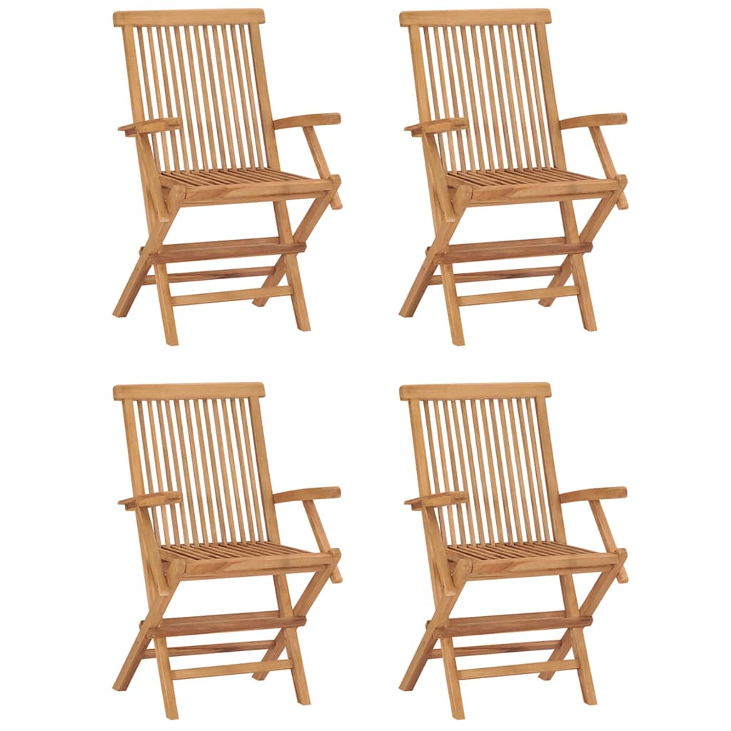 Vidaxl 5-Cz. Folding Garden Furniture Set, Solid Teak Wood