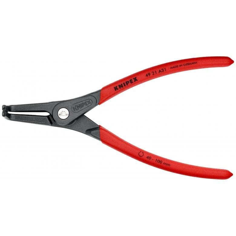 KNIPEX Precision Shaft Snap Ring Pliers, 210mm, Bent, 4921-A31