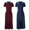 In Stock: S Brand 026 Summer French Women's Short Sleeve Elegant Knit Long Dress