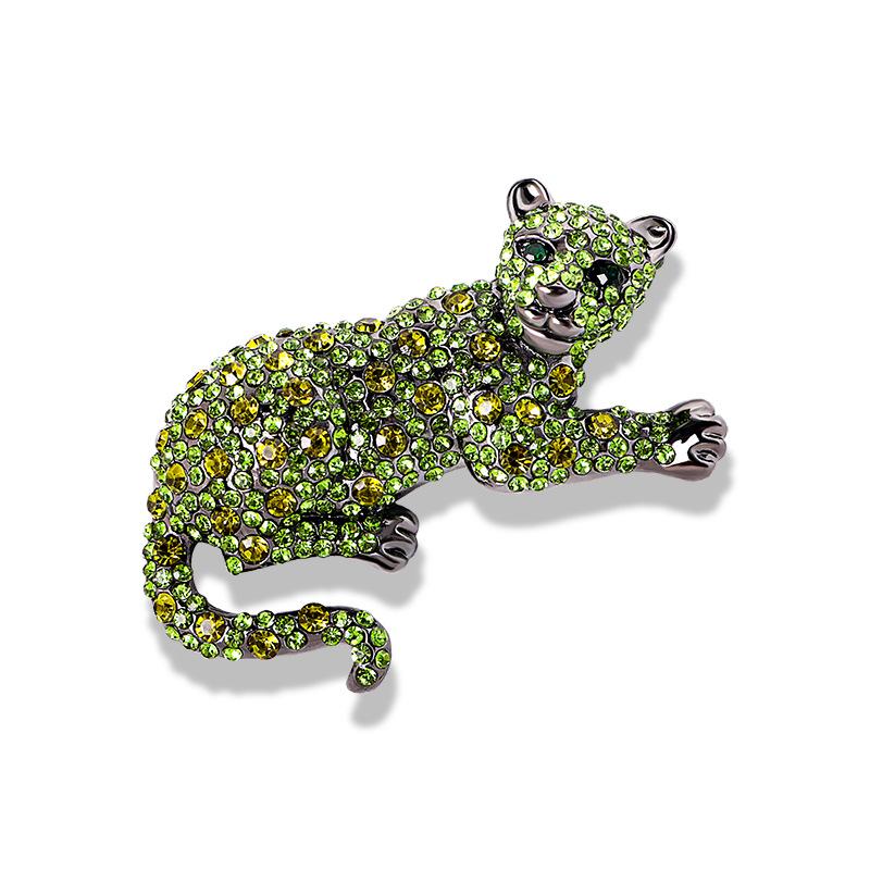 

Retro Fashion Leopard Crystal Jewelry Exaggerated Brooch 2*5CM