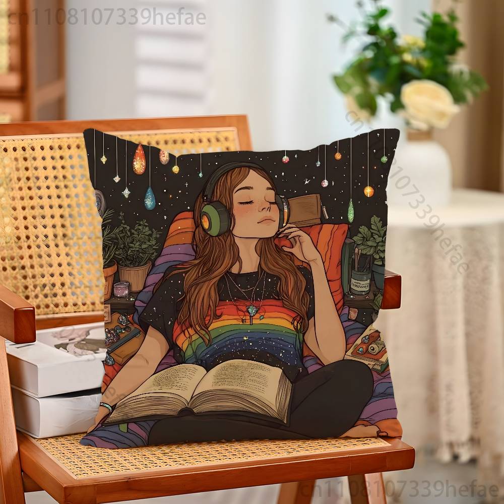 Lesbian LGBT Rainbow Pride Pillow Case Plush Pillow Cases Home Decoration Pillow Cover for Sofa Bed Chair Living Room