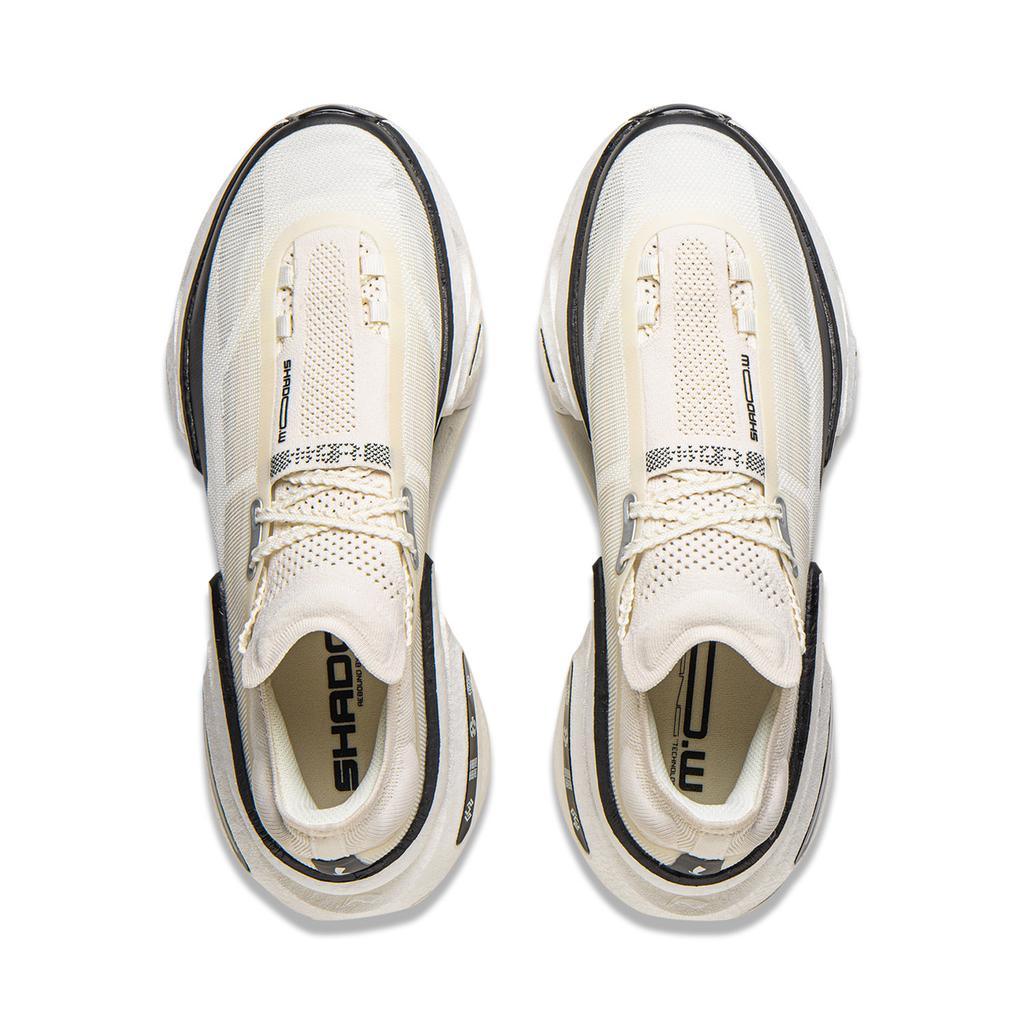 New LiNing Shadow 3.0 Cushioning, Rebound, Slip Resistant Low Top Carbon Plate Casual Running Shoes Unisex Ivory Black ARRV001-16