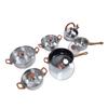 Stainless Steel Cookware Set Multifunctional Wooden Grain Kitchen Cookware Pots Pans Set with Kettle