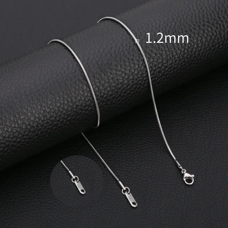 European & American Stainless Steel Snake Bone Necklace for Men & Women