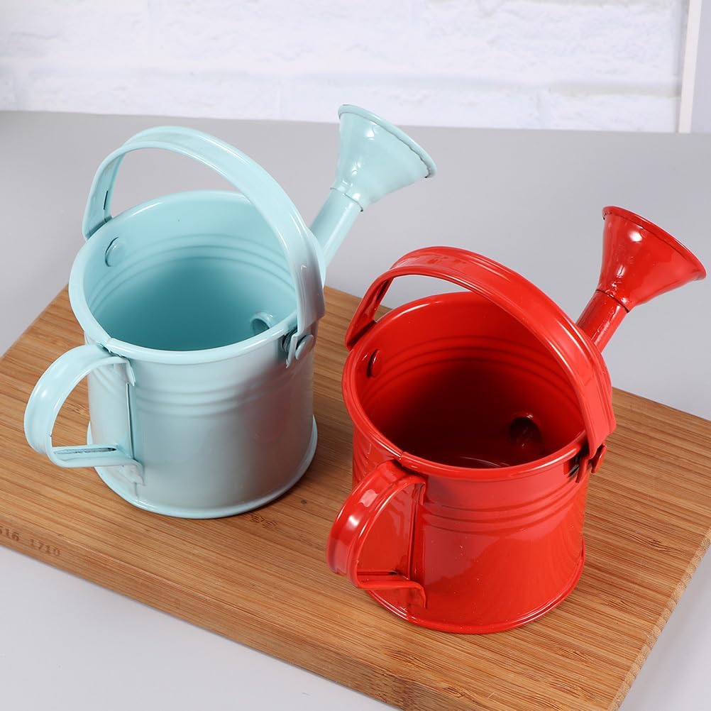 VANZACK 4Pcs Iron Watering Can Kids Watering Can Mini Sprinkler Bucket Kids Gardening Water Pot Mini Watering Can for Garden Yarde Home Plants Flower