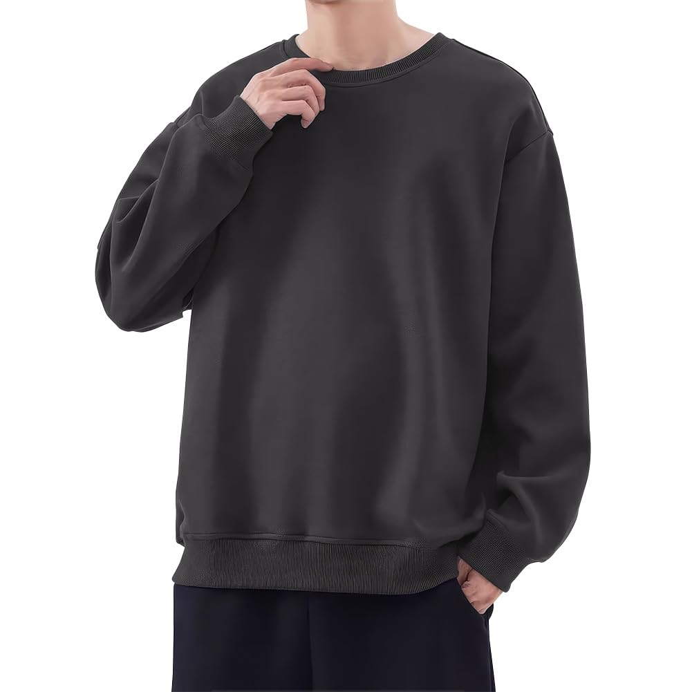 

FUZHIHUA Long Sleeve Solid Plus Sizes Loose Pullover Casual Soft to the Wear Men s Hoodie, Available, Fit, Top, Fashion, Stylish, Touch, Spring/Autumn