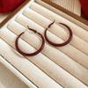 Silver Needle New Year's Red Zircon Geometric Earrings Retro Fashion Temperament Versatile Earrings Light Luxury Premium Earrings Women