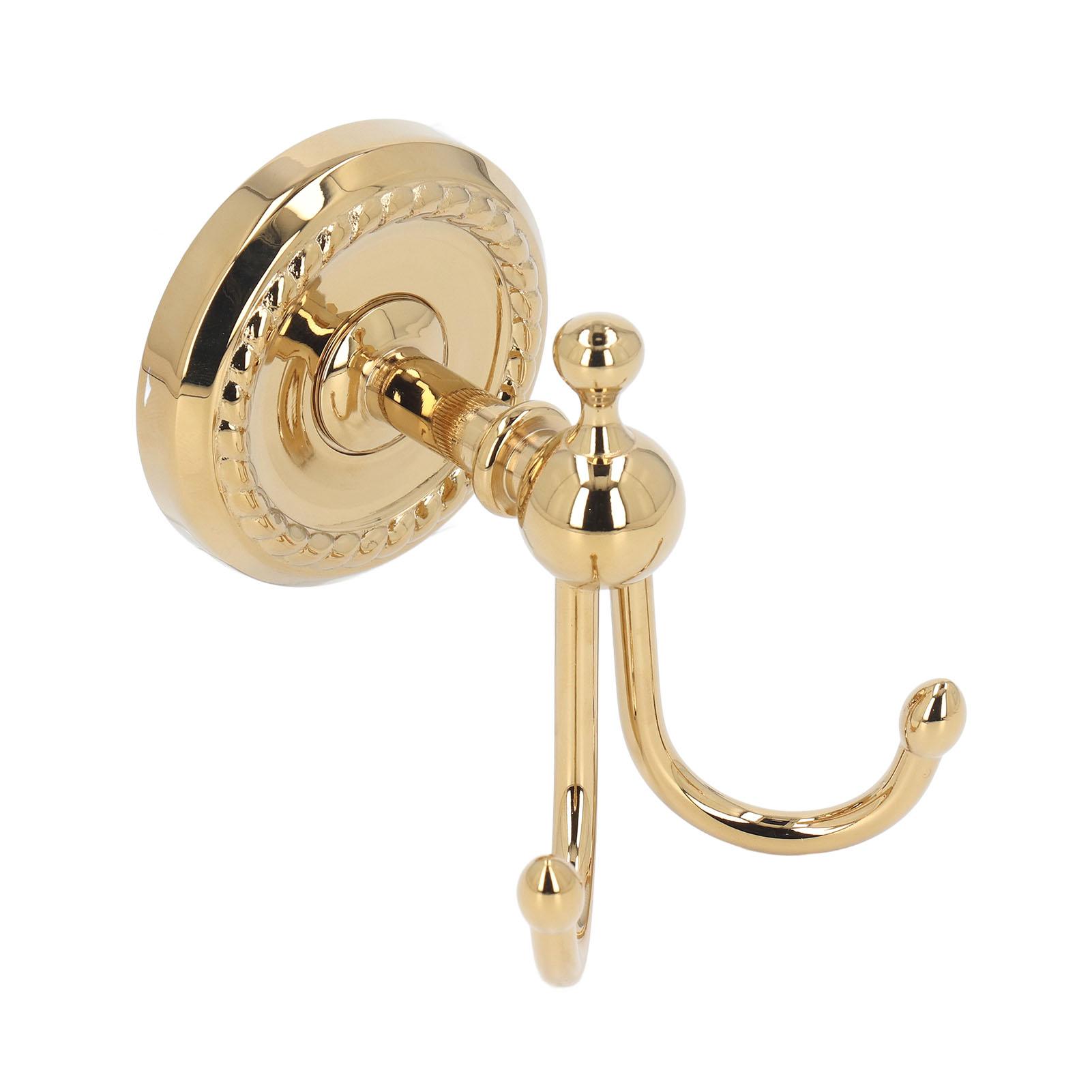 

Двухрожковые крючки для халатов, отделка под античное золото, высокая грузоподъемность, настенные крючки для пальто для ванной комнаты, спальни