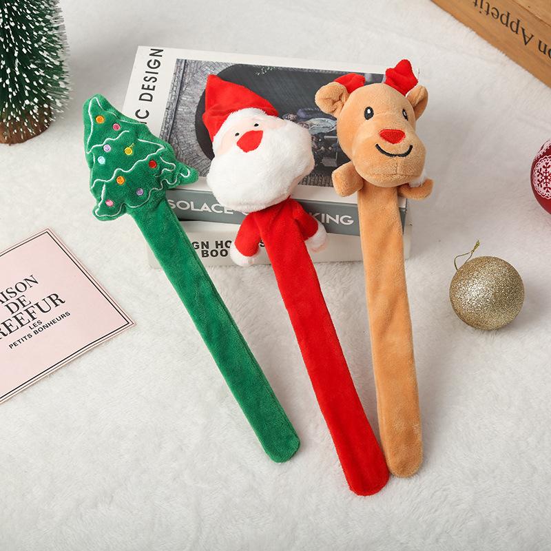 Creative Santa Claus elk pat ring bracelet, cute velvet Christmas gift, pat ring