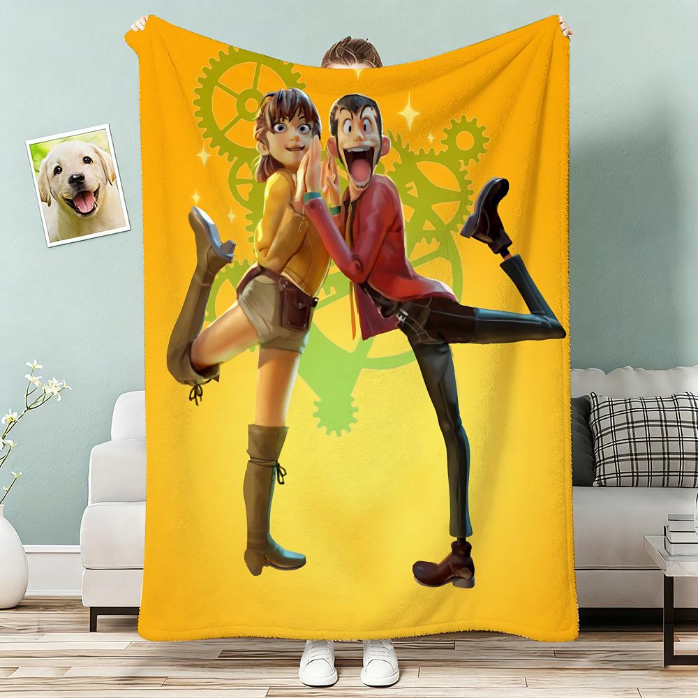 Lupin the Third anime Throw Lightweight 240g Flannel Blanket Soft Skin-friendly for Summer Cooling