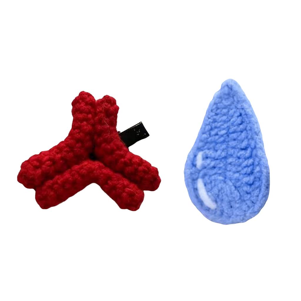 Funny Angry Expression/Water Drop Hair Clip Anime Crochet Hairpin For Women and Teens Anime Fans And Casual Outfit