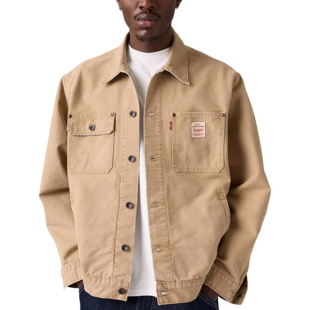 Kurtka Męska Levis Vintage Luźna Prosta Wygodna Kołnierzyk na Punkt Długi Rękaw A4820-0023