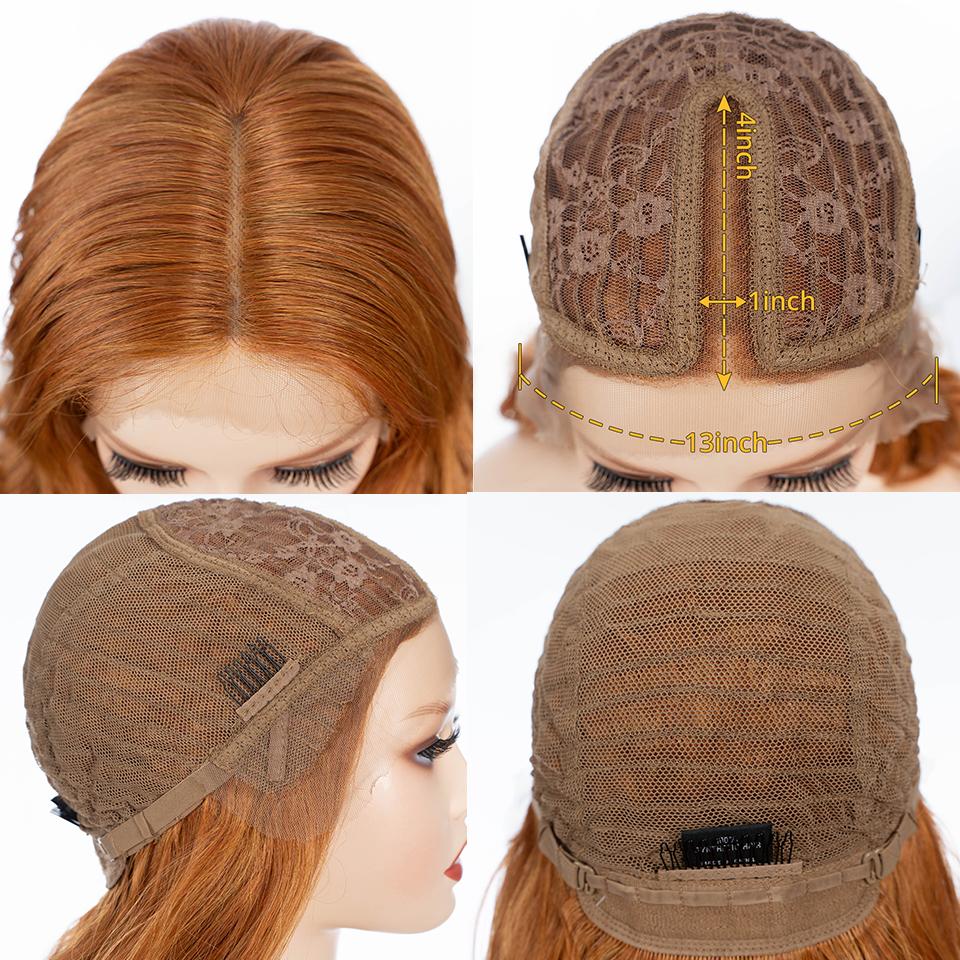 FREEDOM Synthetic Lace Front Wigs For Women 30 inch Long Body Wavy Ombre Blonde Highlight Ginger Lace Wigs Cosplay Wigs