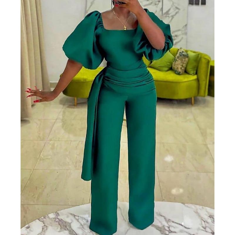 

Women s 22wish summer high waist temperament large size African jumpsuit S зелёный