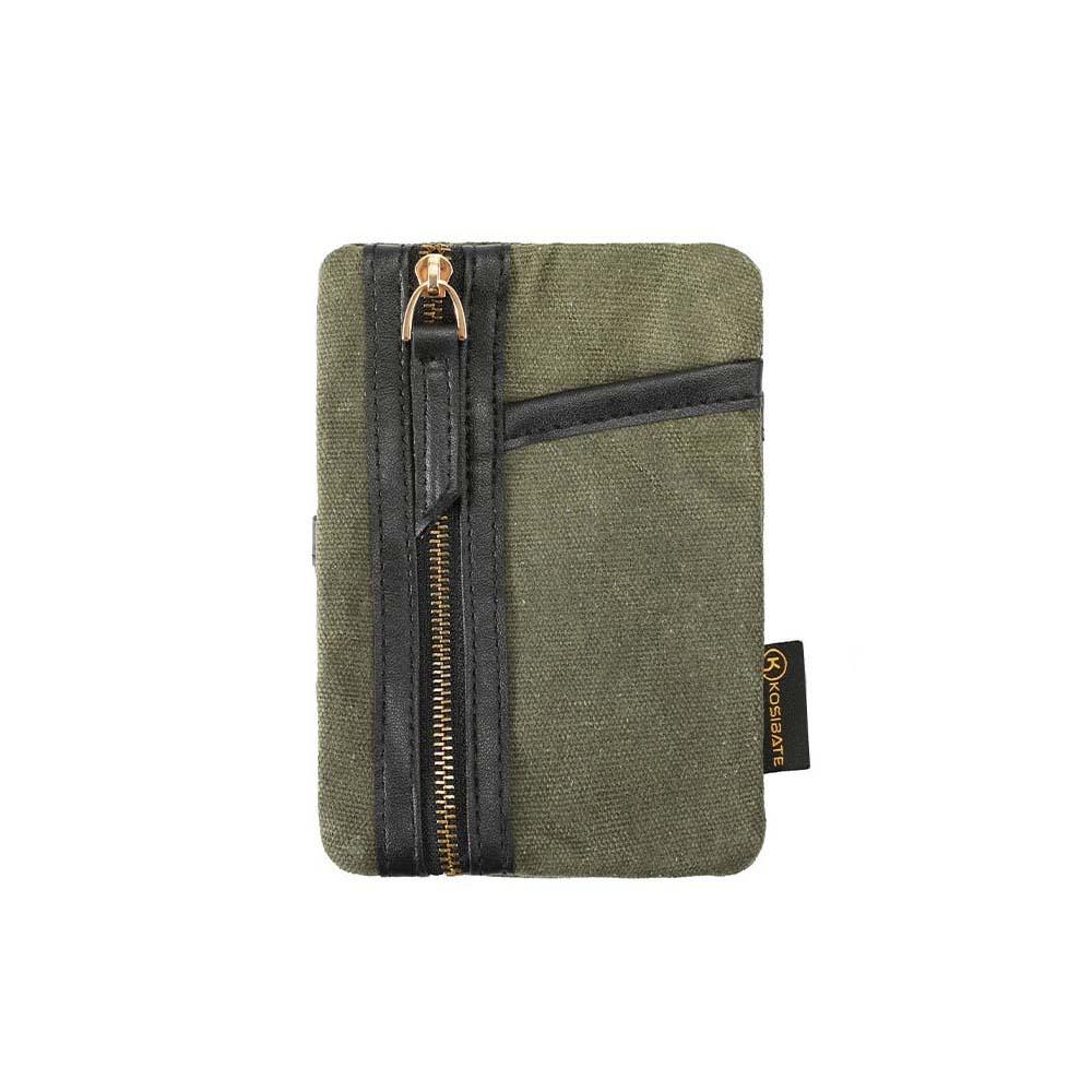 

Waxed Canvas EDC Pocket Pouch Zippered Pocket EDC Tools Storage Bag Hiking Mountaineering зелений