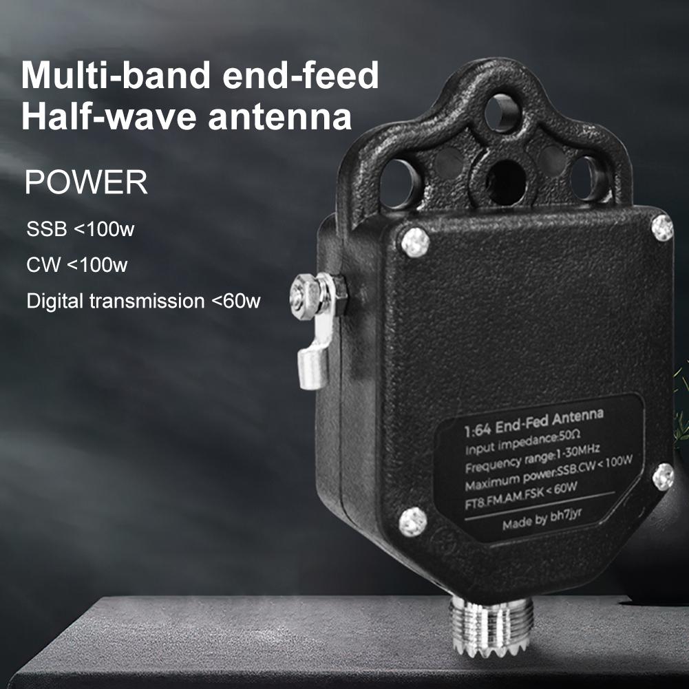 Outdoor Portable 1:64 Balun End Fed Antenna 4-Band 8-Band 1MHz To 30MHz Half-Wave Radio Antennas 100W Power HF End Fed Antenna