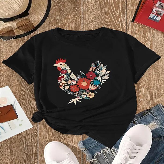 

Spot Women s Summer T-Shirt Printed Fashion Casual Cute Short Sleeve Women s Eye Printed Short Sleeve T-Shirt M чёрный