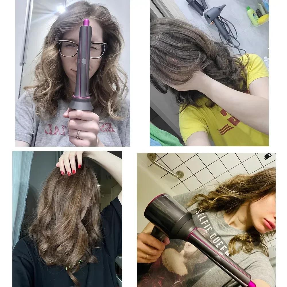 Automatic Curling Nozzle 30mm for Dyson Supersonic Hair Dryer Air Styler Attachment 2PCS Professional Styling Accessories