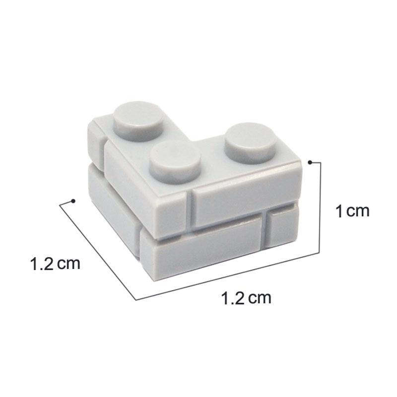 L-förmige Ecksteine aus kleinen Partikeln, 2+1 Loch, kompatibel mit hohen Lego-Bausteinen