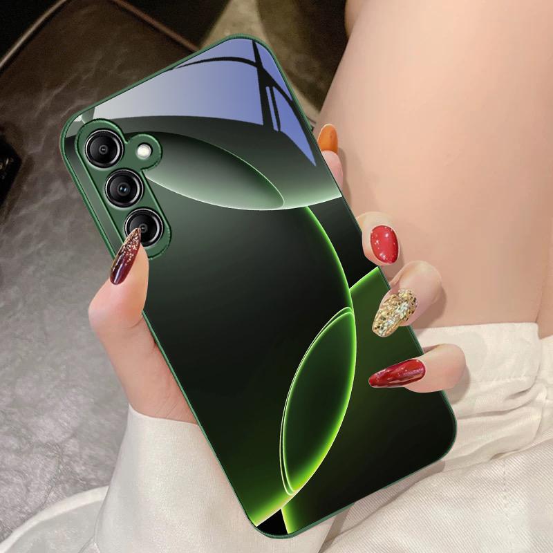 Geometric Semicircle For Samsung Galaxy A14 4G 20 30 52 20S 21S 22 A32 33 34 42 50 51 53 54 70 71 72 73 5G Glass Phone Case