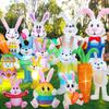 Easter Bunny Inflatable Decorations Blow Up Easter Colorful Eggs Build-in LED DIY Garden Yard Lawn Indoor Outdoor Party Decor