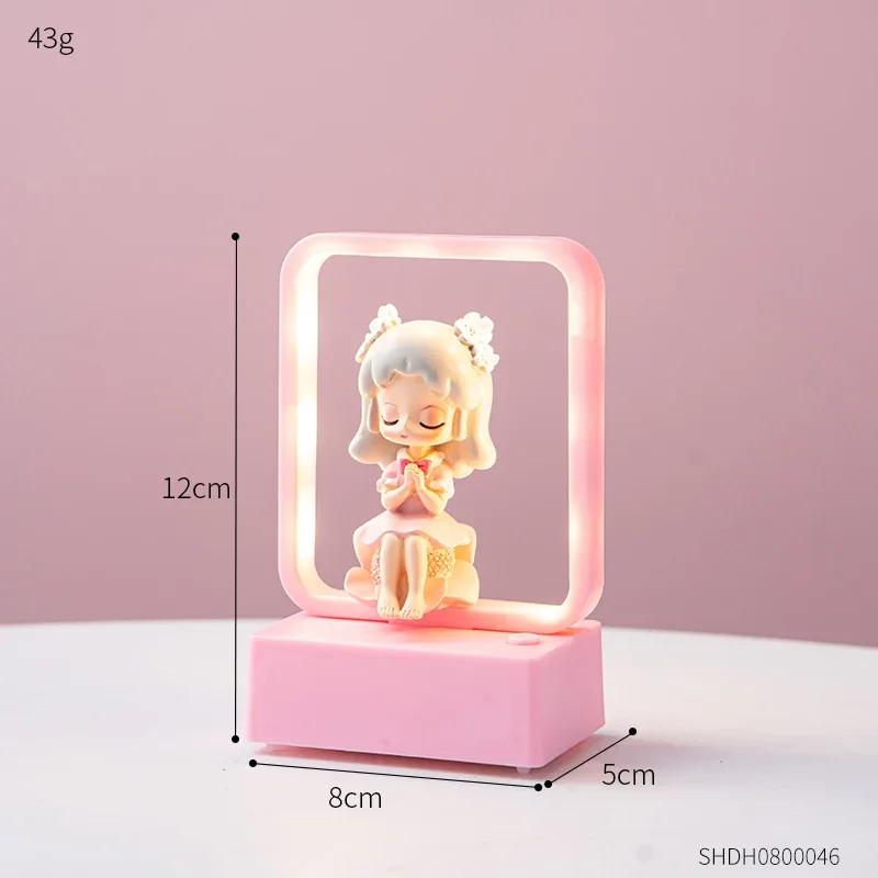 Modern Creative Room Decor Figurine Living Room Decor Girls Sculpture Accessories Cute Home Decor Night Light Ornament Gift