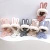 Kinder Wintermütze Warmer Plüschschal Mützen Dicke Ohrenklappen Kapuzenmützen mit Hasenohren Dekoration für Jungen Mädchen Alter 3-8