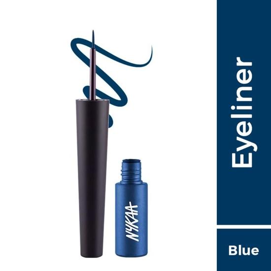 Nykaa Glamoreyes Waterproof & Smudgeproof Coloured Natural Liquid Eyeliner - Blue - Chaotic Calypso,1 Count (Pack of 1)