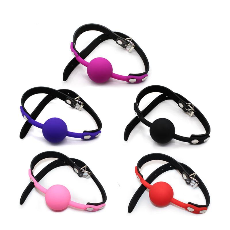 Adult Slave Harness Silicone Ball Open Mouth Gag BDSM Bondage Fetish Mouth Restraint Sex Toy for Woman Exotic