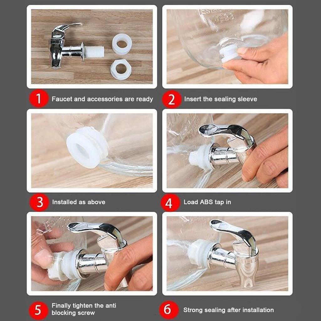 3L Glasflasche Glas Getränkespender Mason Jar Getränkespender Glas Flüssigkeitsspender