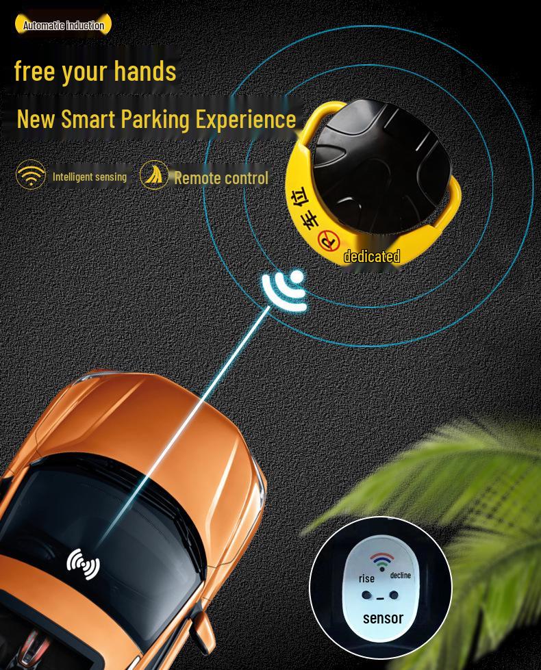 Smart Waterproof Remote Control Parking Lock with Anti-Collision Sensor and Thickened Lithium Battery