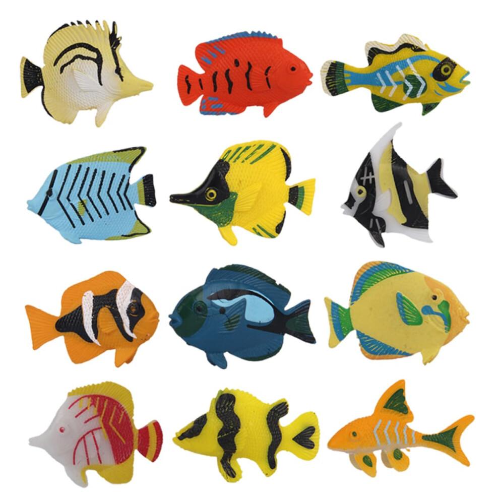 Tropical Fish Model Set of 12 Pieces, Realistic Sea Animal Figurines, Colorful Ocean Decor for Kids and Collectors