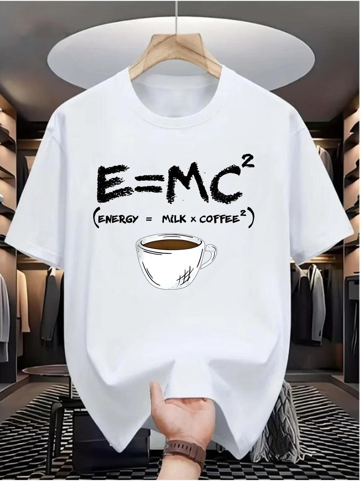 Coffee Energy Formula Graphic T-Shirt Funny Caffeine Lover Streetwear Tee Unisex T-Shirt L