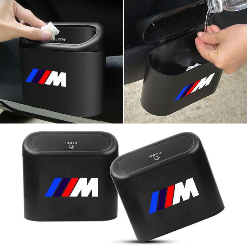 Car Vehicle Case Storage Box Black ABS Square Pressing Trash Can For BMW M E34 E36 E60 E90 E46 E39 E70 F10 F20 F30 X5 X6 X1 M3 M5 M6 E71 F01 F02 F87